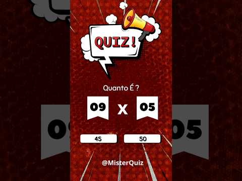 Quiz Matemática Multiplicação - Nível Fácil #quiz #quiztime #quizchallenge #shorts