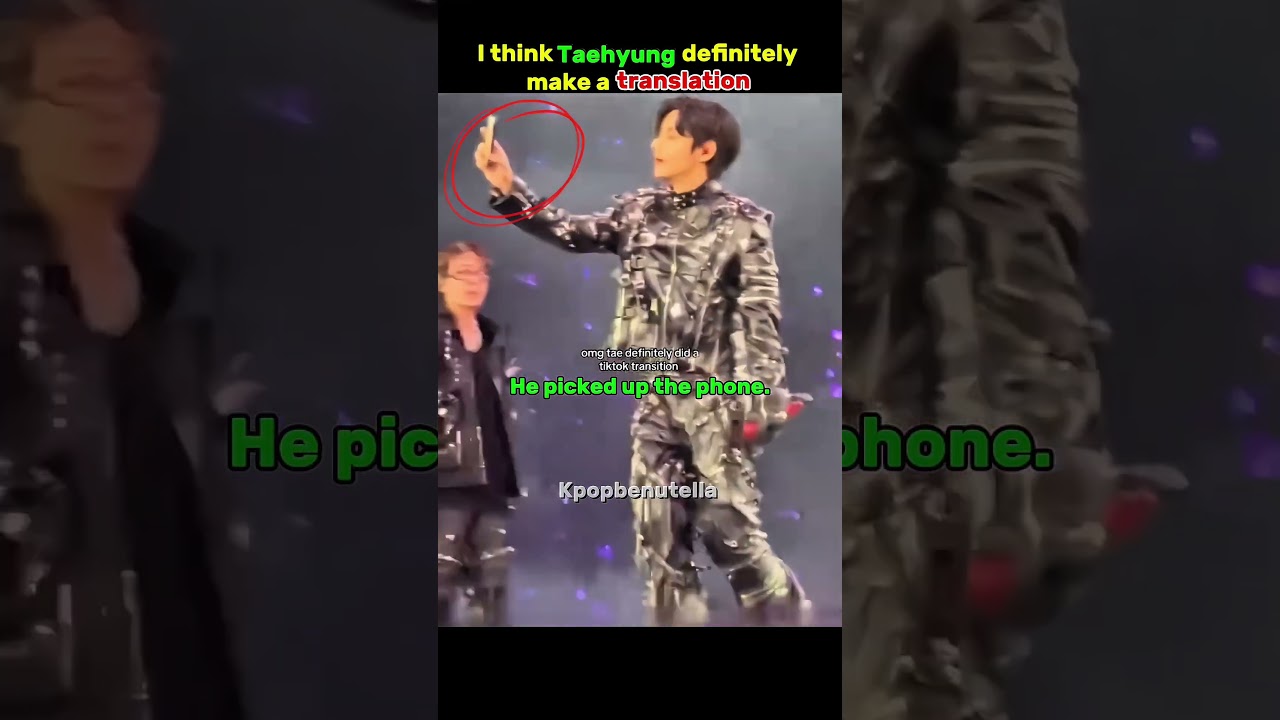 BTS V makes a tiktok video on stage😱!!. #bts #shortsfeed # #kimtaehyung #v #taetae #tiktok