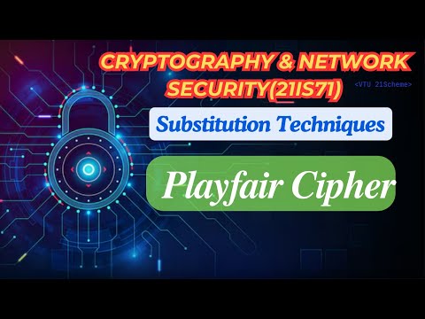 Substitution Techniques: Playfair Cipher Explained with 2 Solved Qns Step by Step-#21is71 #vtupadhai
