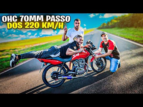 OHC 70MM A MAIS DE 220 KM/H! TOP SPEED MOTO MONTADA