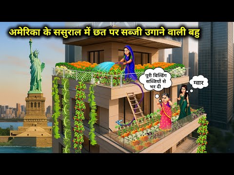 "अमेरिका के ससुराल में छत पर सब्जी उगाने वाली बहु || American In Laws’ Rooftop Gardener Bride"