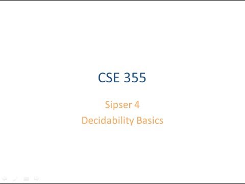 ASU CSE355 Ch 4: Decidability & Undecidability Examples π