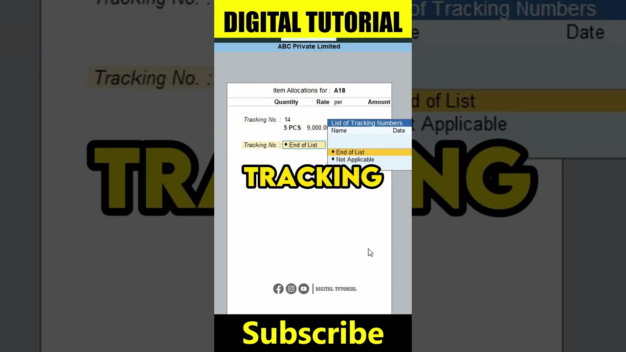 Disable Item Allocation & Tracking in Tally Prime