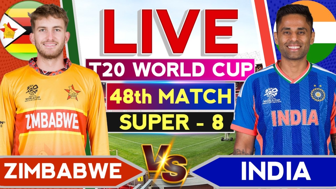 🔴Live - Ind vs Zim T20 WC 48th Match | Cricket Commentary | T20 WC | Ind vs Zim Match today