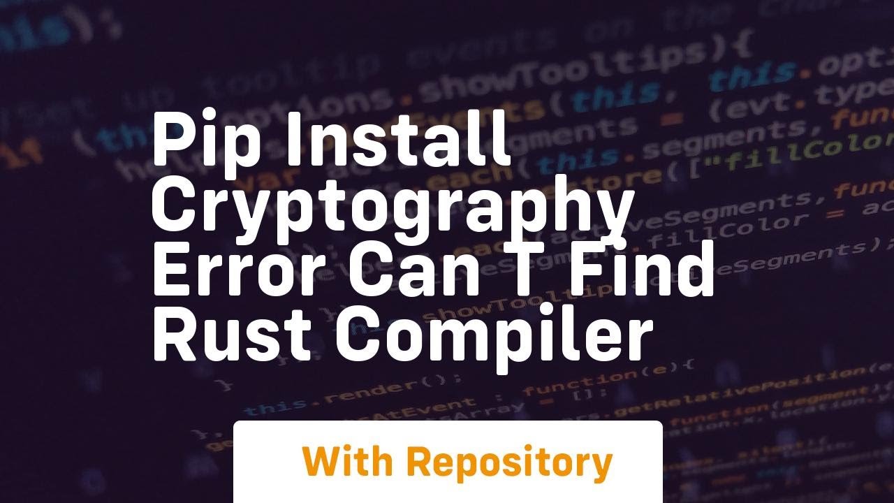 Fix Rust Compiler Error When Installing cryptography 🛠️