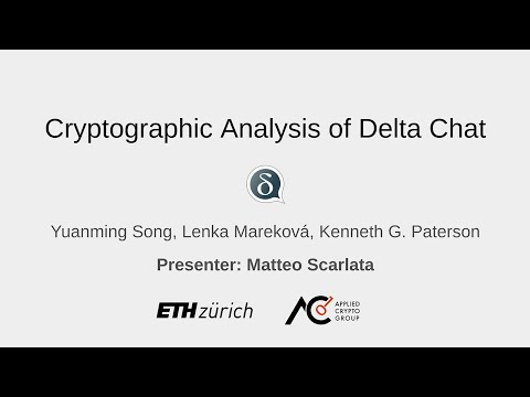 USENIX Security '24 - Cryptographic Analysis of Delta Chat