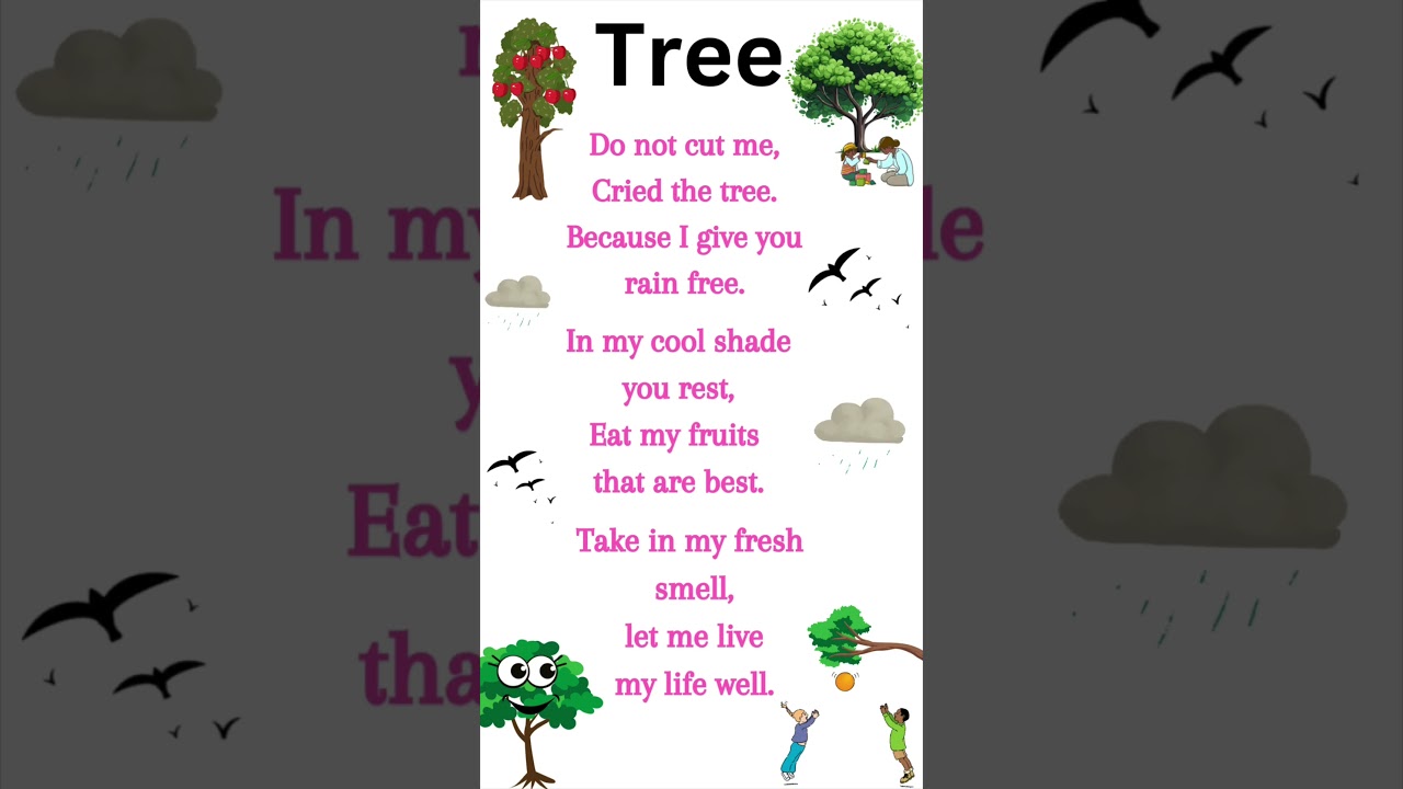 Tree English Poem | English Poem for Kids | Poem in English for Kids | Poems | Kids Poems 👦👧