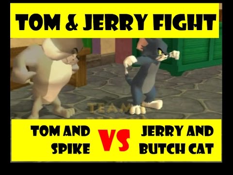 Tom and Jerry Cartoon Game - Tom and Spike Bulldog vs Jerry and Butch Cat