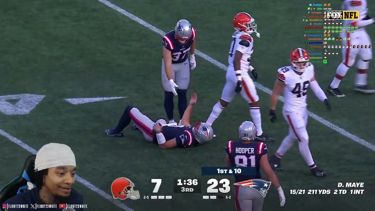 FlightReacts Reacts to Browns vs. Patriots Week 8 NFL Highlights 🏈