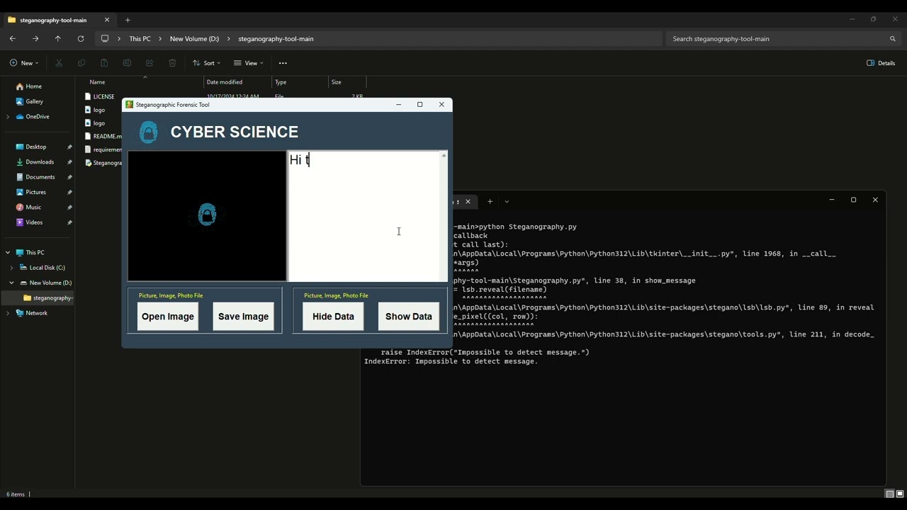 Discover Hidden Messages with My Steganography Tool π