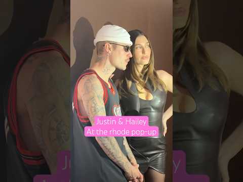 Justin and Hailey at the Rhode Pop-Up #haileybieber #justinbieber
