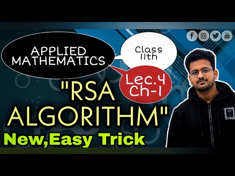 RSA Algorithm Class 11 Applied Maths Explain in Hindi | rsa algorithm best explanation | Apar Gupta