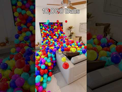 Intense living room ball simulation up to 10k 🔥 #blenderanimation #3danimation #blender3d