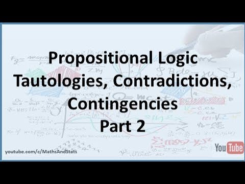 Propositional Logic: Tautologies, Contradictions, and Contingencies - Part 2
