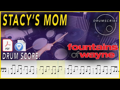 Stacy's Mom - Fountains Of Wayne | Drum SCORE Sheet Music | #57 DRUMSCRIBE