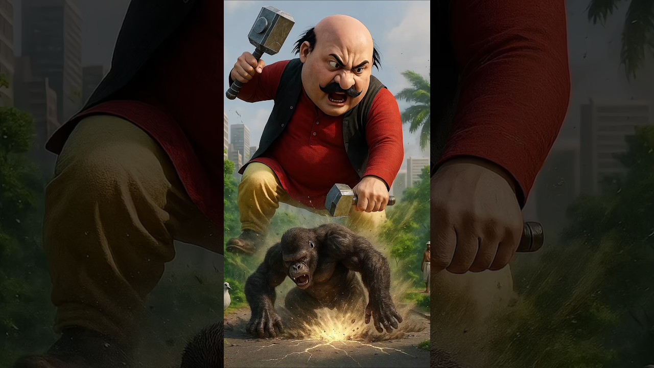 Epic Showdown: Bhukhad Motu Battles King Kong! 🍿 | New Motu Patlu Episode