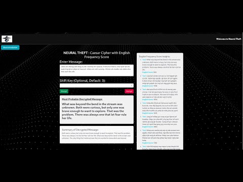 Neural Theft: AI-Powered Caesar Cipher Decryption Using LLMs & NLP | Full Demo