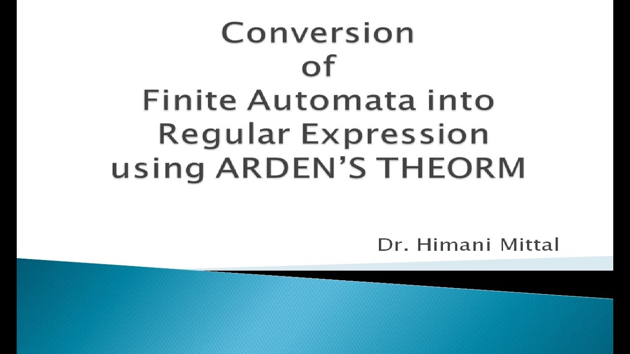 Arden's Theorem: Convert Finite Automata to Regex