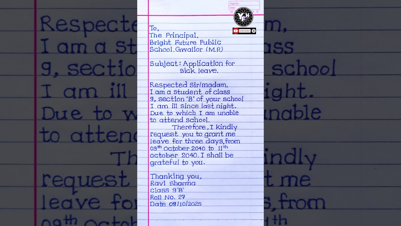 How to Write a Sick Leave Application in English