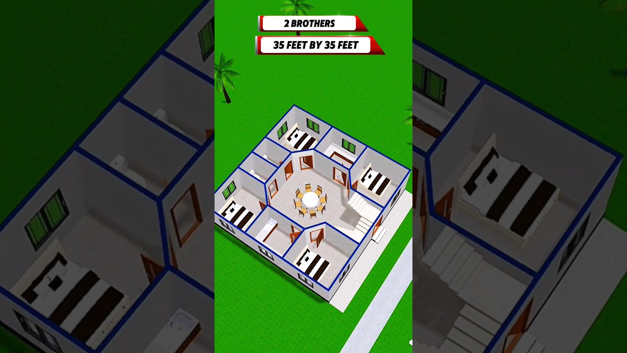 35x35 Feet House Plans 🏡