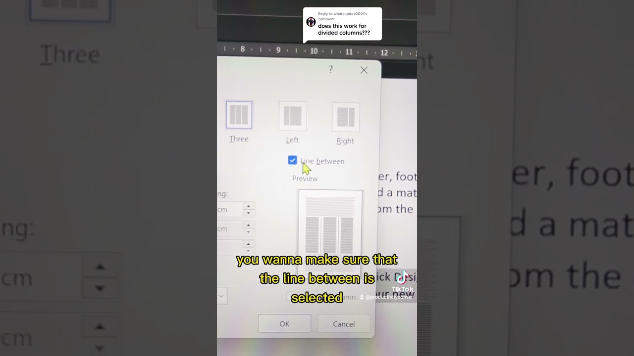 Add Vertical Lines Between Columns in Word
