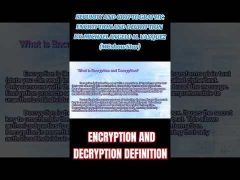 ENCRYPTION AND DECRYPTION DEFINITION #shorts #trending #viralvideo #youtubeshorts #subscribe #video