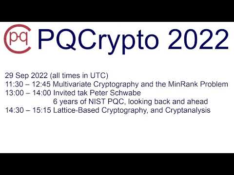 Live sessions Sep 29 - Multivariate Cryptography and the MinRank Problem (director's cut)