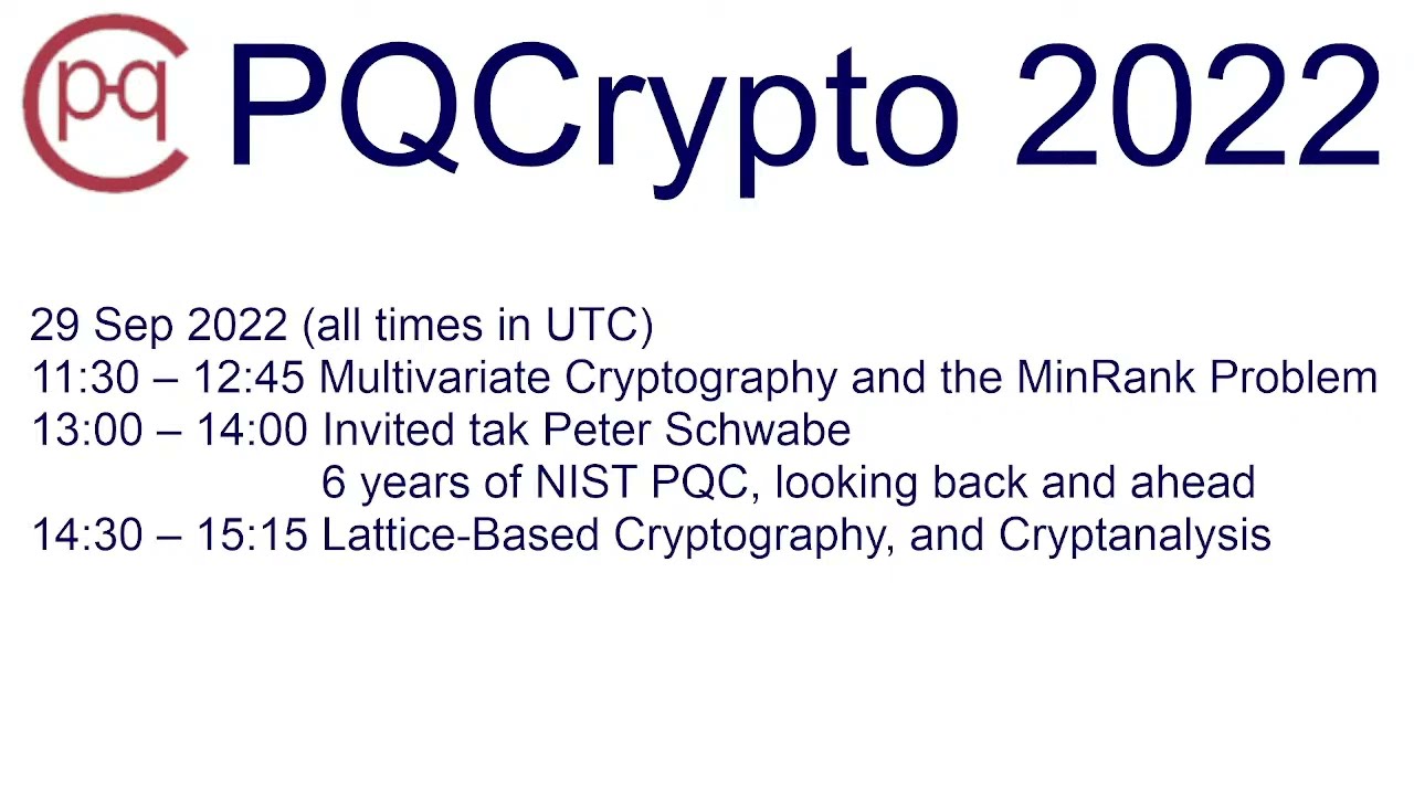 Live Sessions Sep 29 - Multivariate Cryptography and the MinRank Problem (Director's Cut)