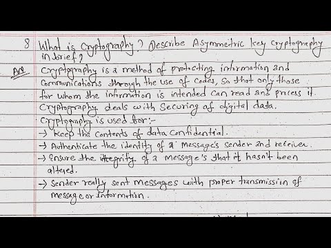 What is cryptography? Describe Asymmetric key cryptography in brief |Features of cryptography