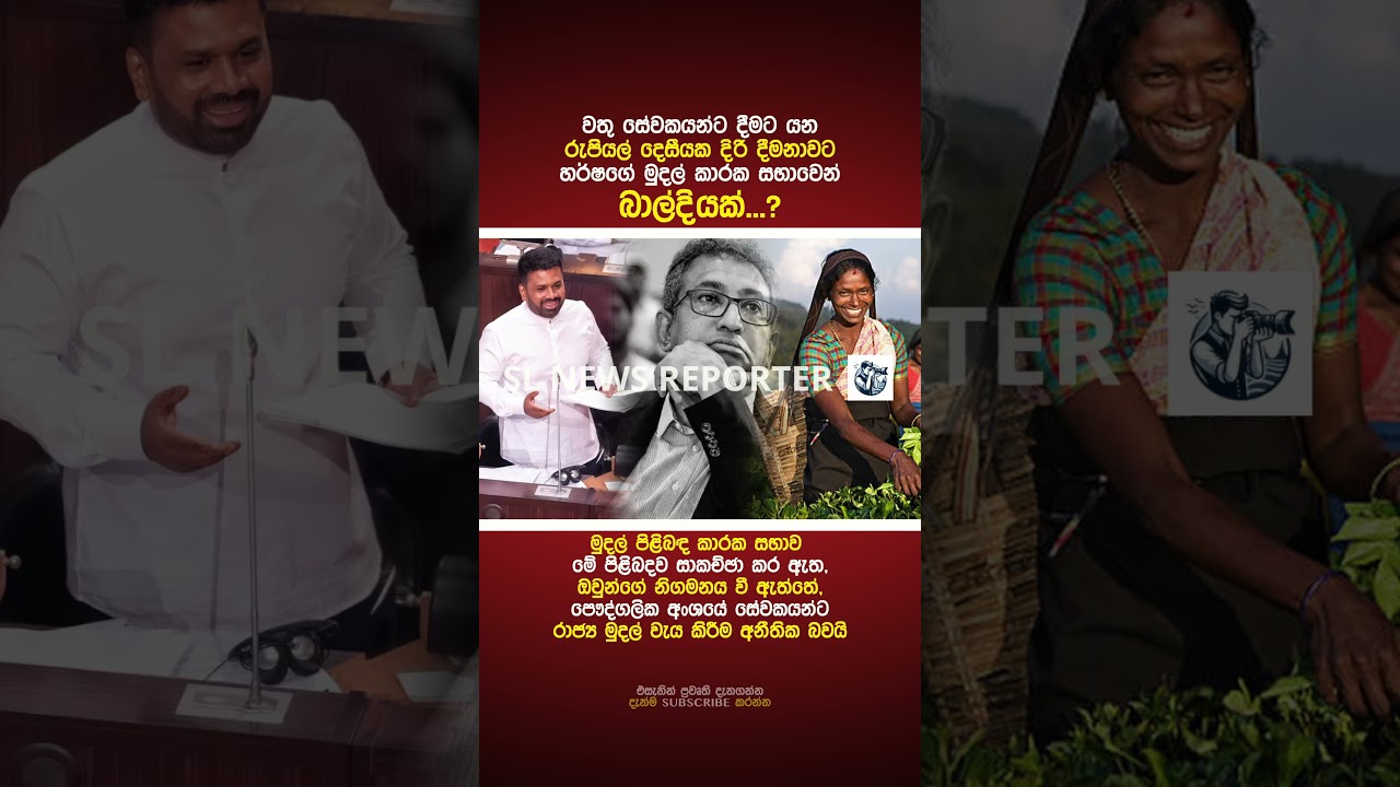 හර්ෂගෙන් වතු සේවකයන්ට දීමනාවට බාල්දියක්? 🔥