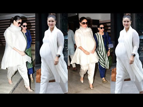 Third Time Pregnant Kareena Kapoor hiding her Baby Bump with Karishma Kapoor at Clinic for checkup