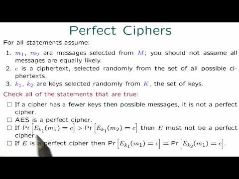 Perfect Ciphers - Applied Cryptography