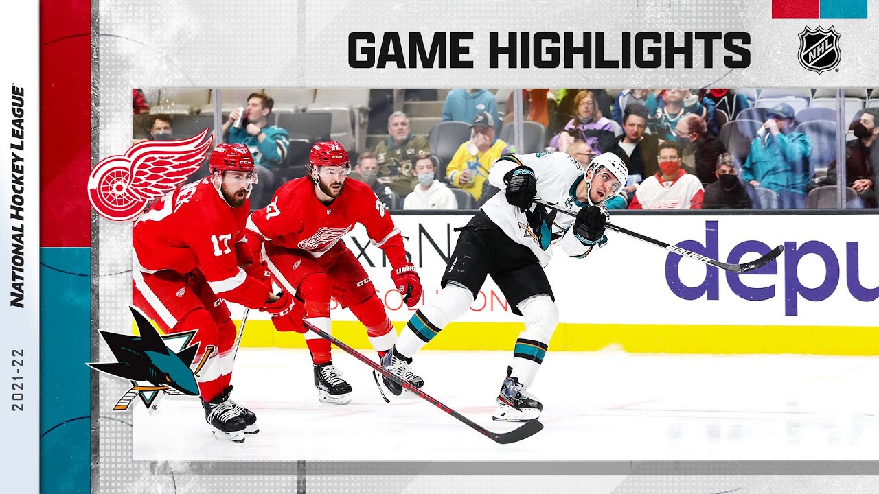 Red Wings vs Sharks Highlights | Exciting NHL Action from 1/11/22 🏒