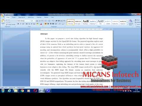 A Novel Data Hiding Algorithm for High Dynamic Range Images- IEEE PROJECTS 2018