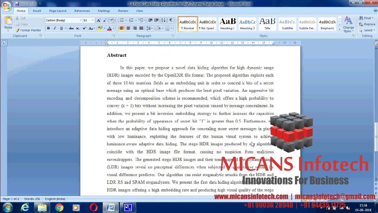 A Novel Data Hiding Algorithm for High Dynamic Range Images – IEEE Projects 2018