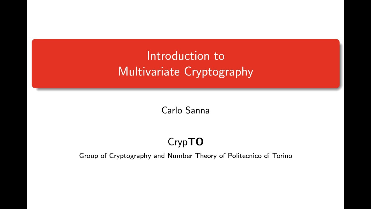 Introduction to Multivariate Cryptography by Carlo Sanna