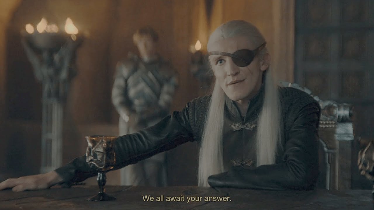 Aemond Destroys King Aegon at the Small Council Meeting in High Valyrian