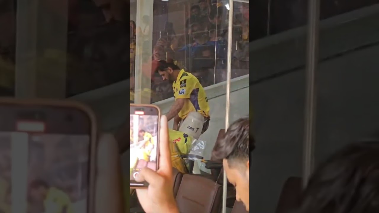 Dhoni Prepares to Bat at Ahmedabad Stadium 🏏