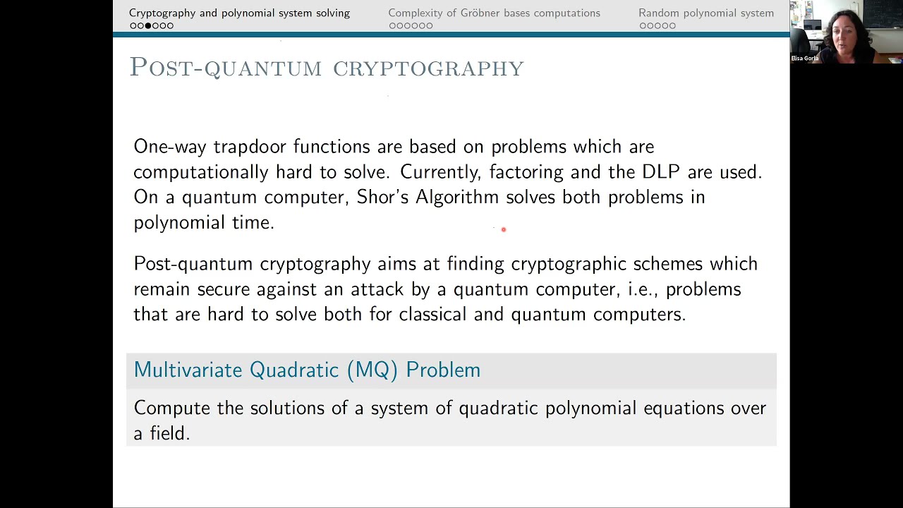 Seminar on Applied Geometry and Algebra (SIAM SAGA) featuring Elisa Gorla