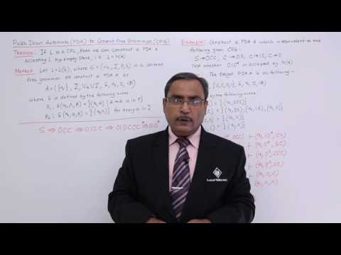 Push Down Automata - CFG to PDA Example