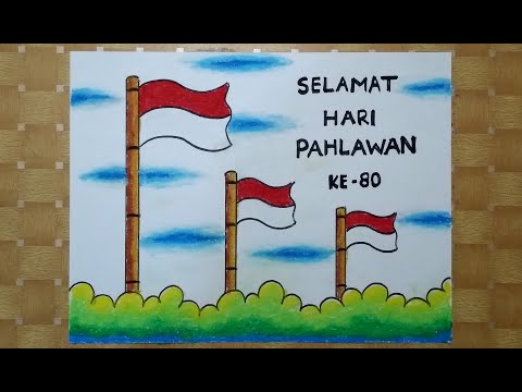 Cara menggambar Hari Pahlawan Nasional - 10 November