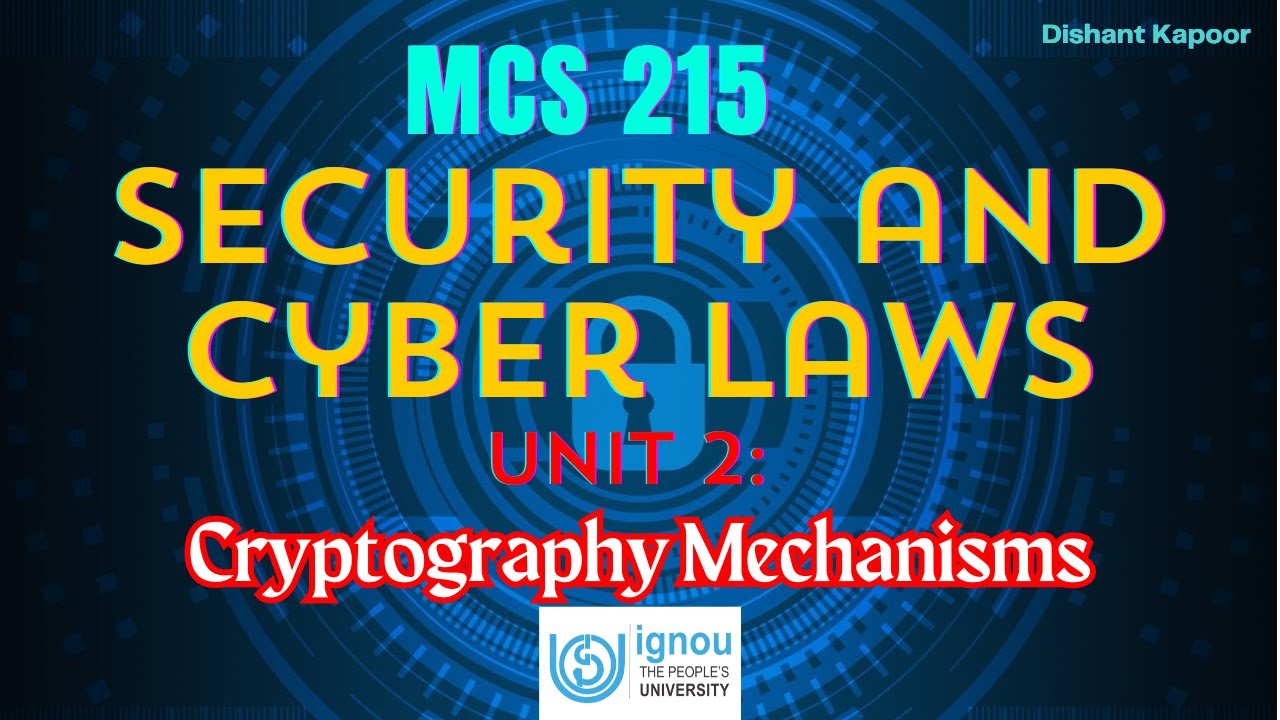 MCS 215 Unit 2: Essential Cryptography Mechanisms & Cybersecurity Laws π