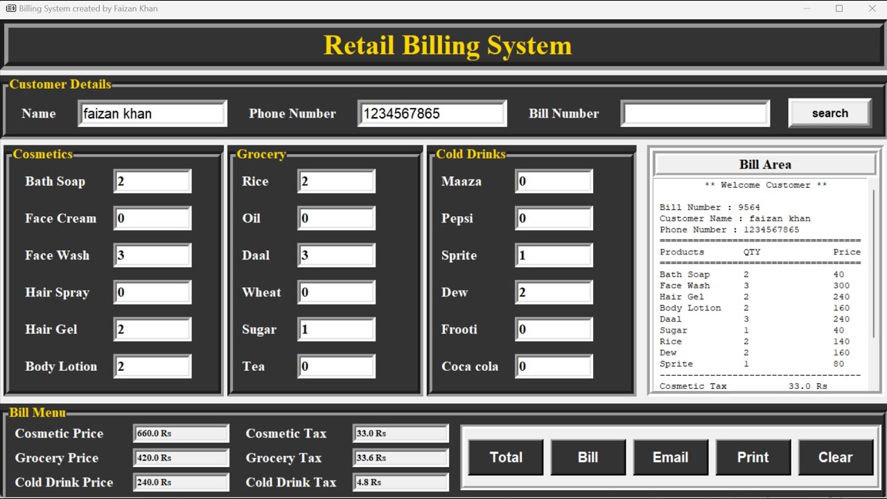 Build a Retail Billing System with Python Tkinter 🛒