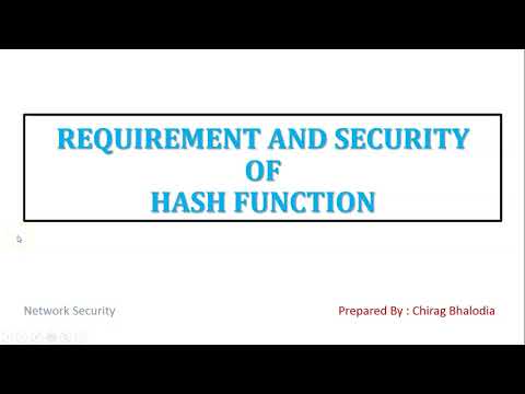 What is Security requirement of hash function in cryptography