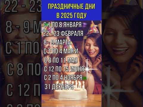 Праздничные дни в 2025 году