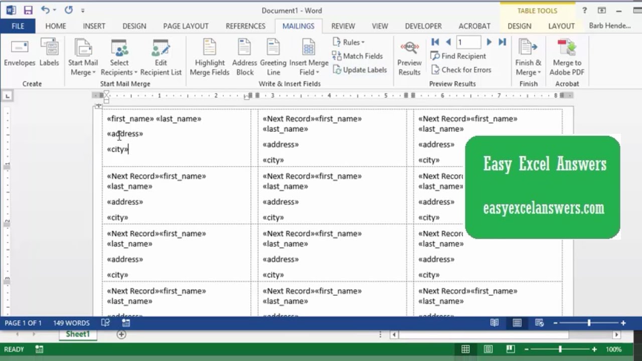 Make Labels from Excel List 📋