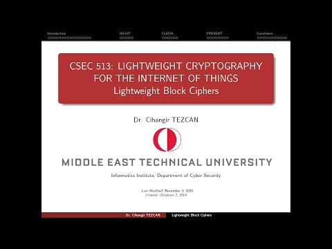 Lightweight Crypto for IoT - 4.1: Lightweight Block Ciphers - Introduction