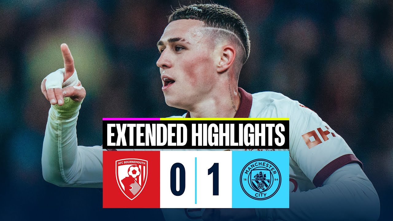 Bournemouth 0-1 Man City: Foden's Goal Secures the Win ⚽