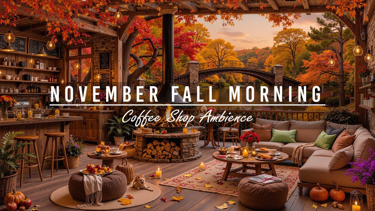 October Fall Morning at Cozy Coffee Shop ☕️ Relaxing Jazz & Ambience for a Perfect Start