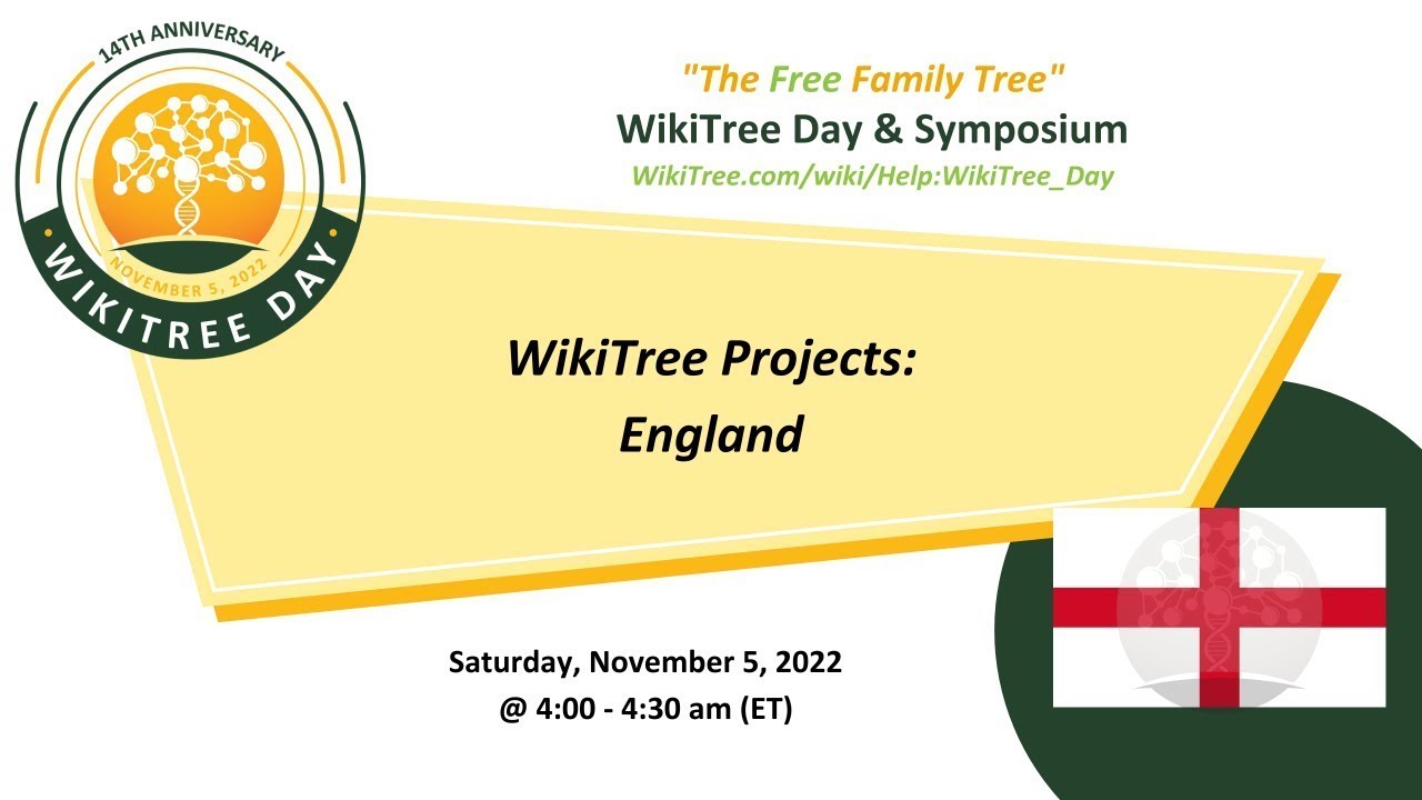 WikiTree Day: Explore the England Project 🇬🇧